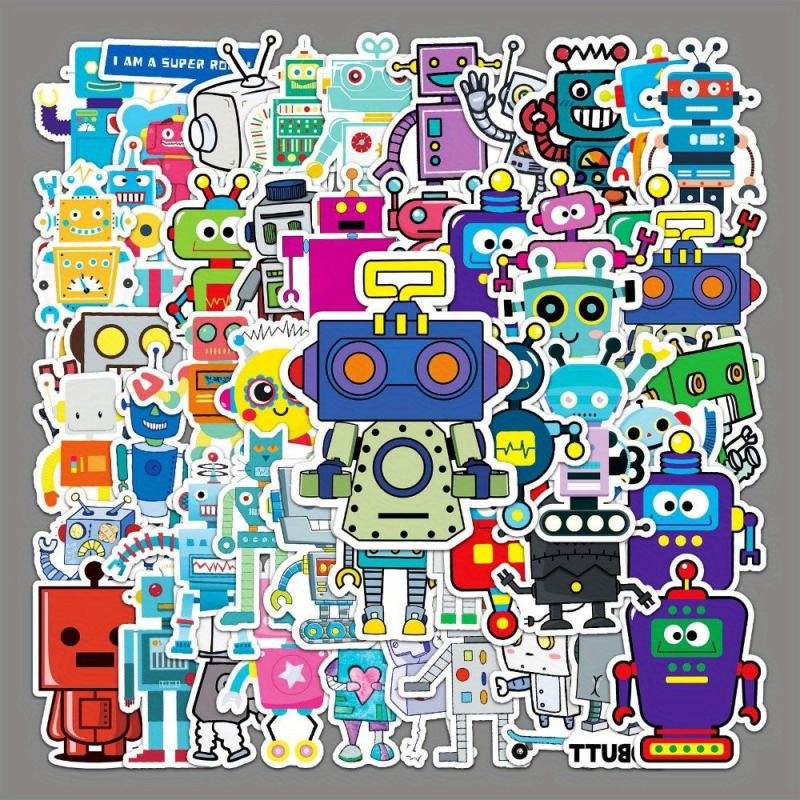 51pcs Robot Graffiti Cartoon Stickers for DIY Skateboard Water Cup Luggage