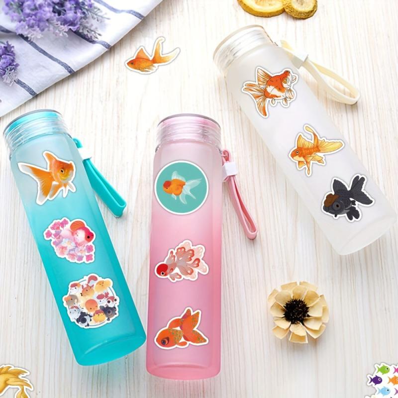 50pcs Goldfish Cartoon Waterproof Stickers for Laptop Water Bottle Luggage