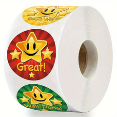 500PCS Round Colorful Star Reward Encouragement Stickers