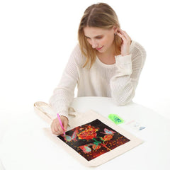 DIY Diamond Painted Canvas Bag 5D Crystal Cross Stitch Painted Handbag