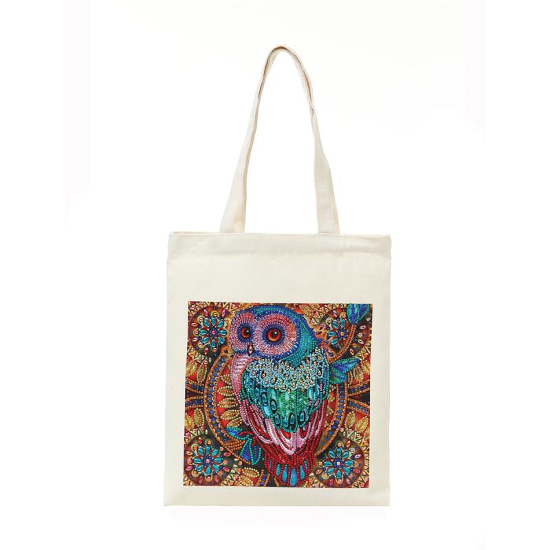 DIY Diamond Painted Canvas Bag 5D Crystal Cross Stitch Painted Handbag