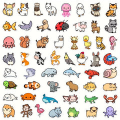 100pcs Animal Vinyl Waterproof Stickers For Laptop Water Bottles Phone Case