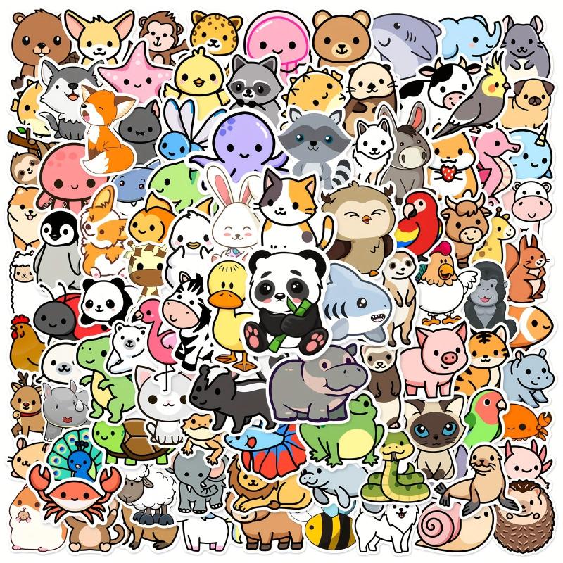 100pcs Animal Vinyl Waterproof Stickers For Laptop Water Bottles Phone Case