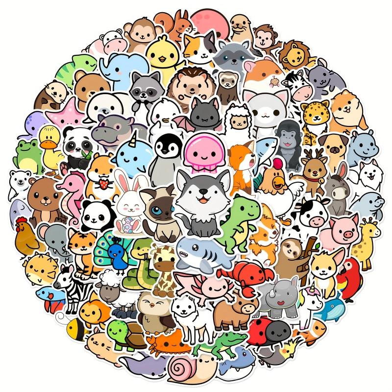 100pcs Animal Vinyl Waterproof Stickers For Laptop Water Bottles Phone Case