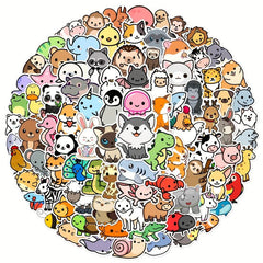 100pcs Animal Vinyl Waterproof Stickers For Laptop Water Bottles Phone Case