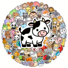 100pcs Animal Vinyl Waterproof Stickers For Laptop Water Bottles Phone Case