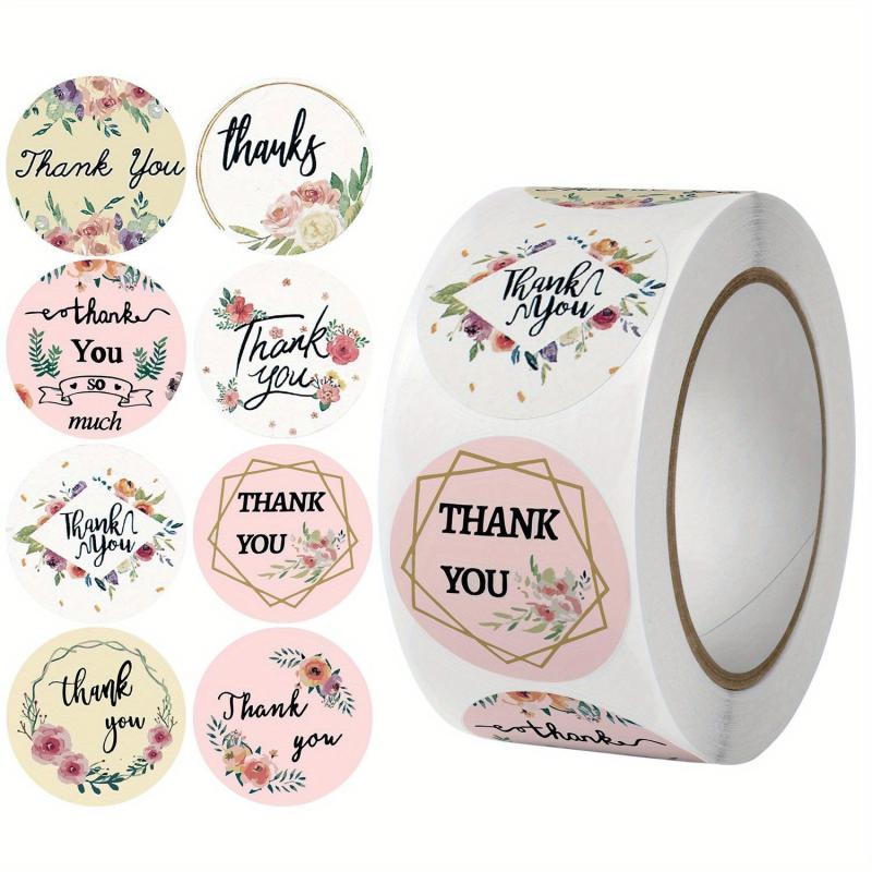 500pcs Cartoon Thank You Stickers Floral Sealing Wedding Birthday Decoration