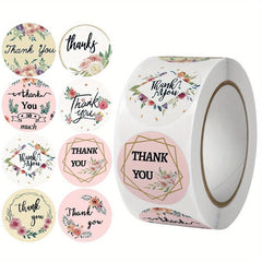 500pcs Cartoon Thank You Stickers Floral Sealing Wedding Birthday Decoration