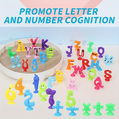 Colorful Numbers Letters Suction Cup Toys For Kids Educational Bath Toys