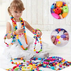 Beaded Popper Beads DIY Jewelry Kit - Perfect Gift for Kids