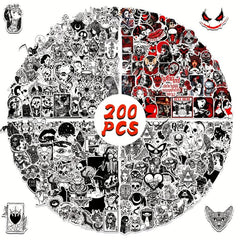 200pcs Gothic Stickers Pack For Teens Vinyl Punk Gothic Stickers