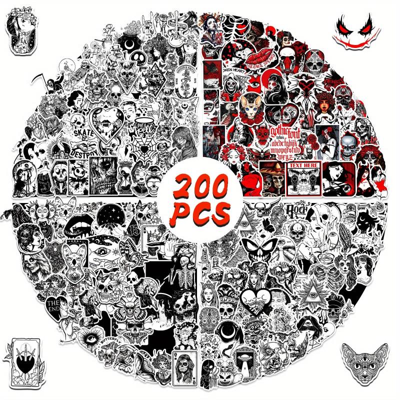 200pcs Gothic Stickers Pack For Teens Vinyl Punk Gothic Stickers