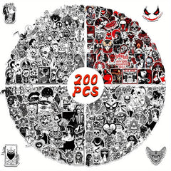 200pcs Gothic Stickers Pack For Teens Vinyl Punk Gothic Stickers