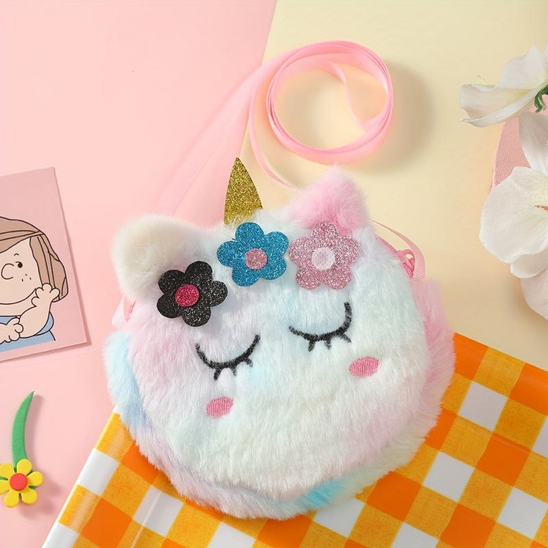 Winter Unicorn Plush Wallet Shoulder Bag