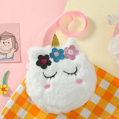 Winter Unicorn Plush Wallet Shoulder Bag