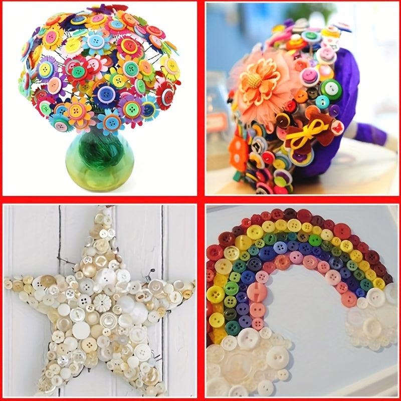 Mixed Resin Buttons With 2 & 4 Holes Round Shape DIY Crafts Sewing Handcraft