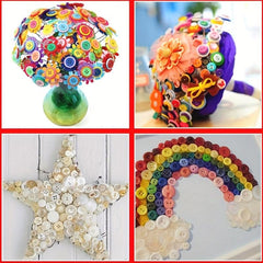 Mixed Resin Buttons With 2 & 4 Holes Round Shape DIY Crafts Sewing Handcraft