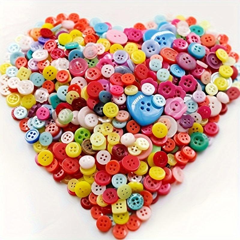 Mixed Resin Buttons With 2 & 4 Holes Round Shape DIY Crafts Sewing Handcraft