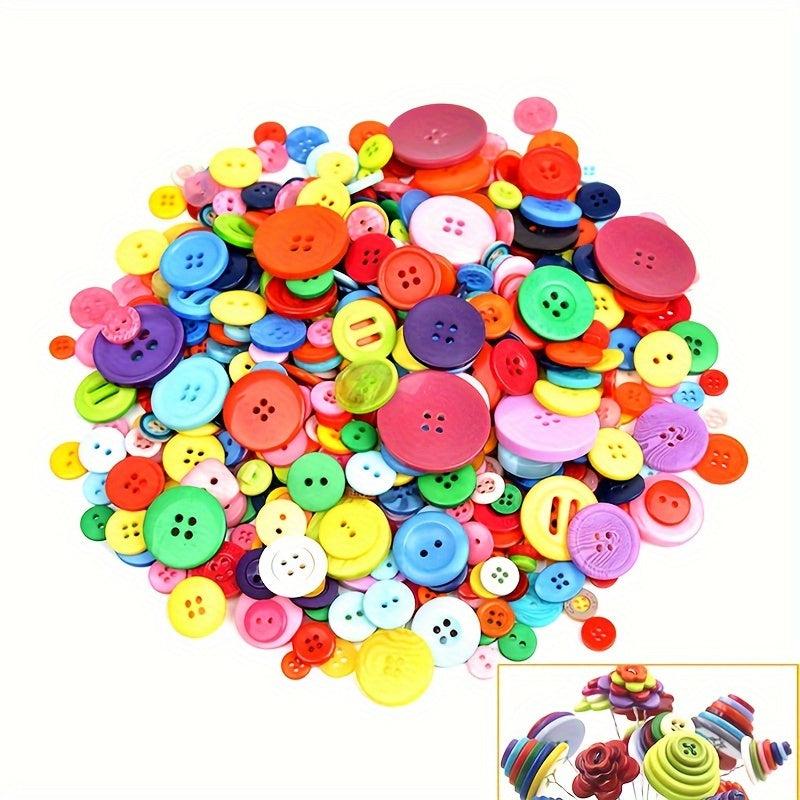 Mixed Resin Buttons With 2 & 4 Holes Round Shape DIY Crafts Sewing Handcraft