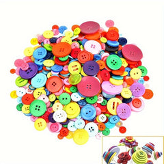 Mixed Resin Buttons With 2 & 4 Holes Round Shape DIY Crafts Sewing Handcraft