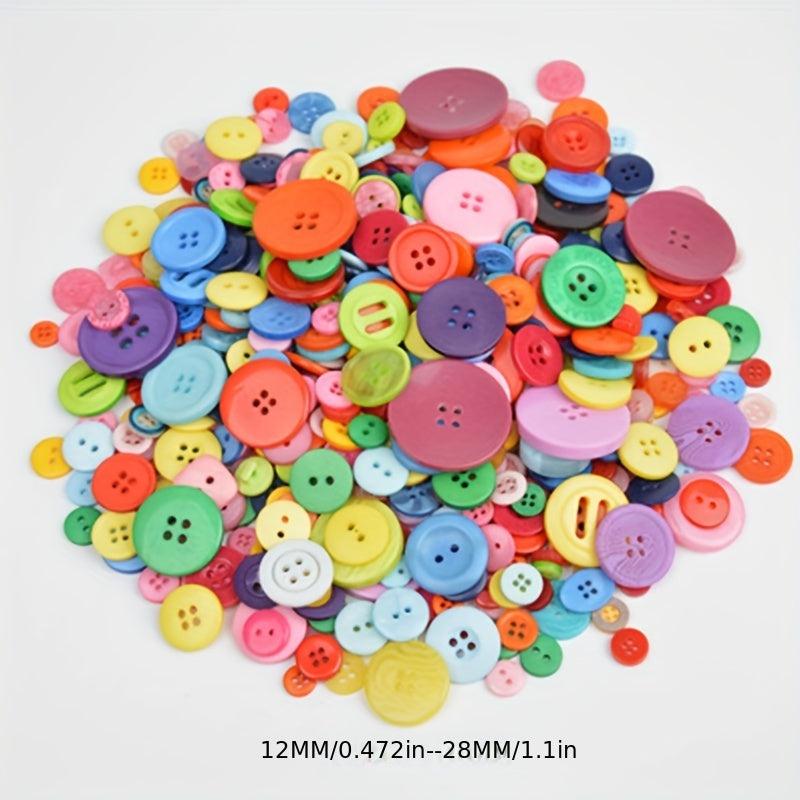 Mixed Resin Buttons With 2 & 4 Holes Round Shape DIY Crafts Sewing Handcraft