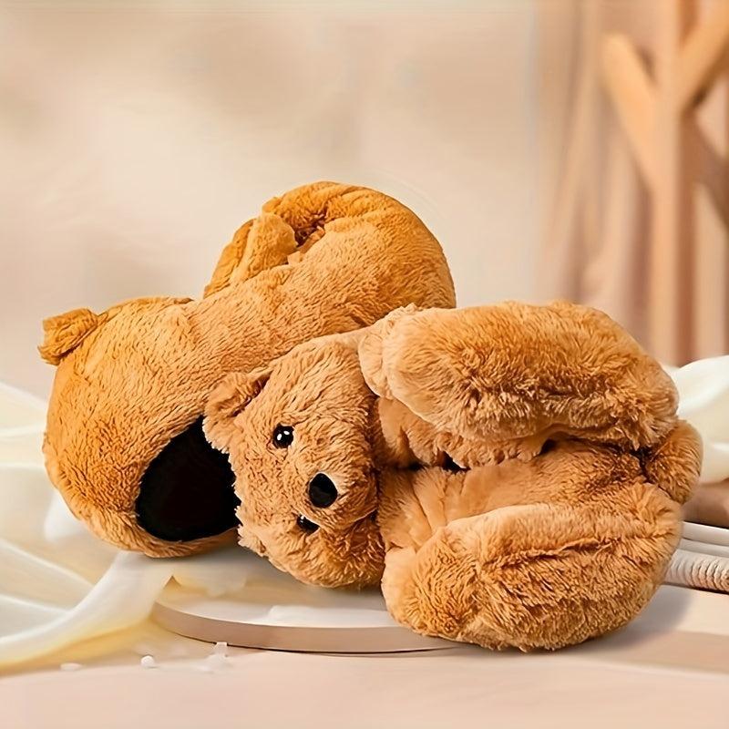 Women's Teddy Bear Slippers Warm Anti Slip Plush Winter Indoor Soft