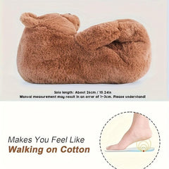 Women's Teddy Bear Slippers Warm Anti Slip Plush Winter Indoor Soft