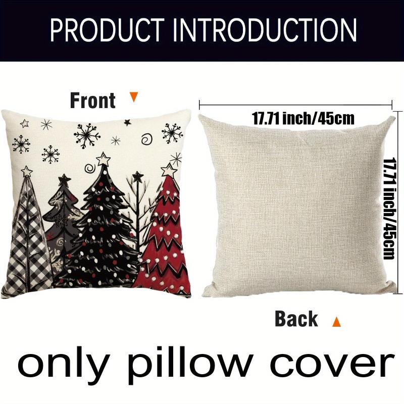 Christmas Joy Xmas Trees Red Throw Pillow Covers