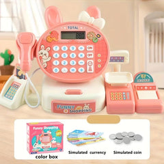 2-in-1 Cash Register Toy Set with Credit Card Scanner, Scale, Game Coin