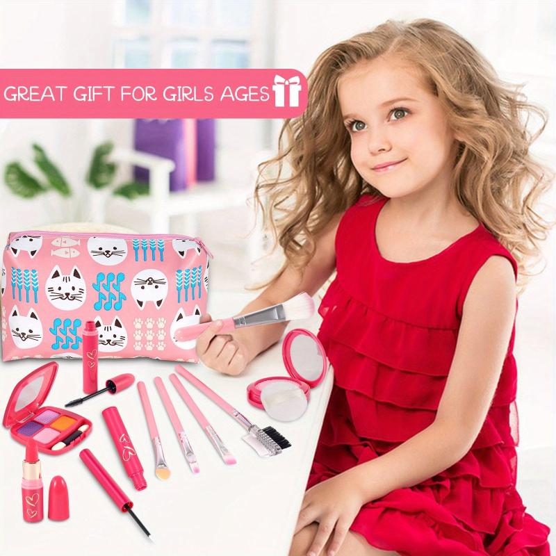 Pretend Makeup Kit For Girls Kids with Cosmetic Bag