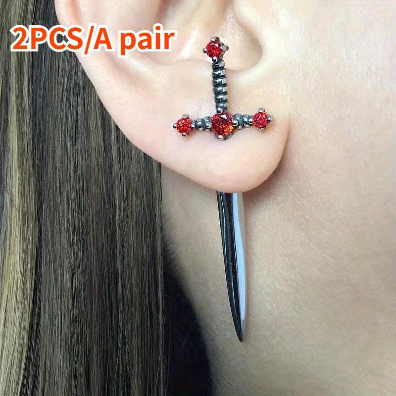 Vintage Sword Style Earrings Stud Earrings For Boys