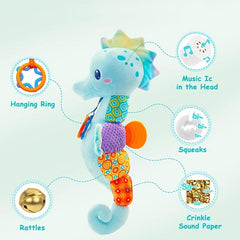 GIRLA Soft Plush Seahorse Toy w/ Bell Great for Holiday Autumn Thanksgivi