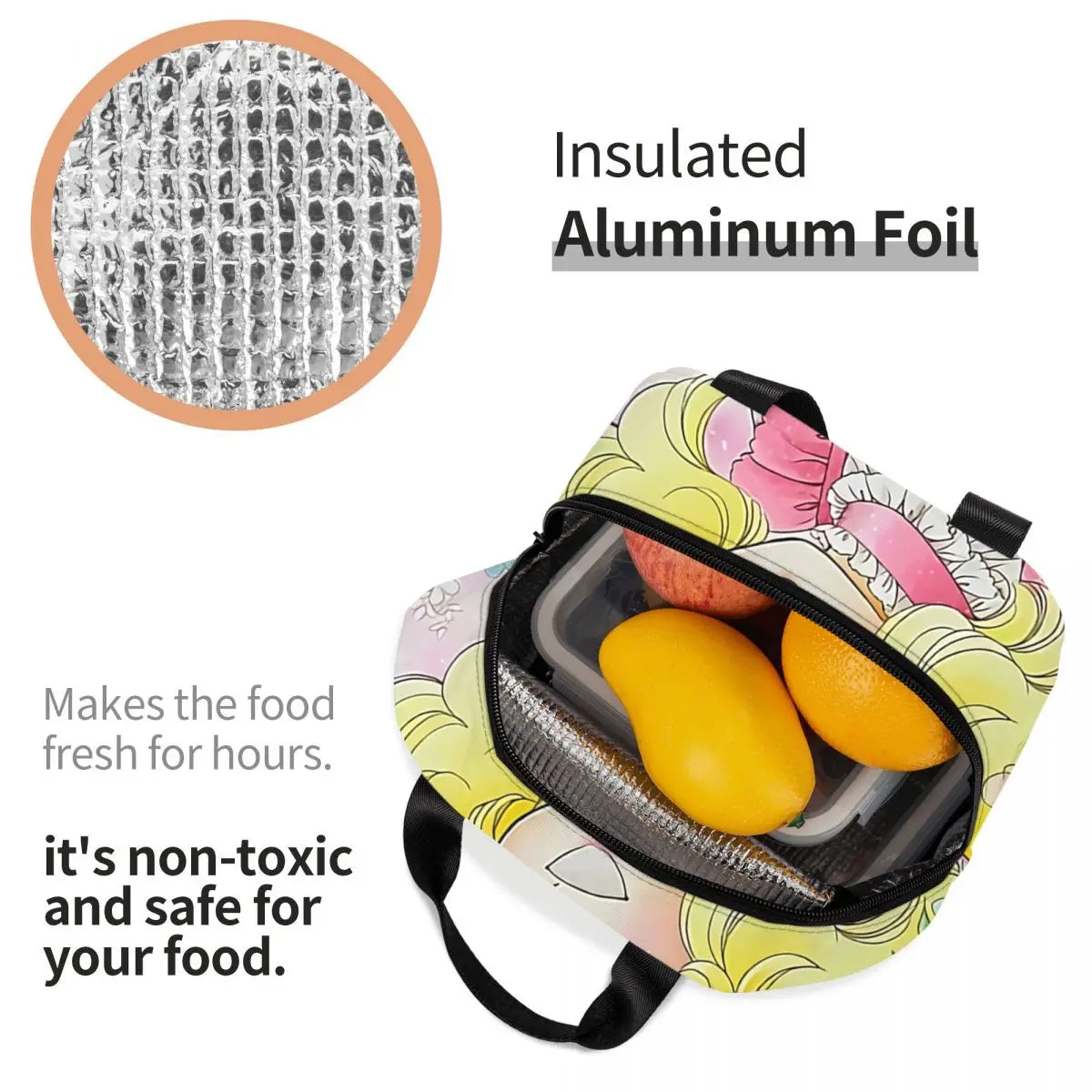 Candy Candy Insulated Lunch Bag Anime Manga Thermal Cooler Bento Box Women