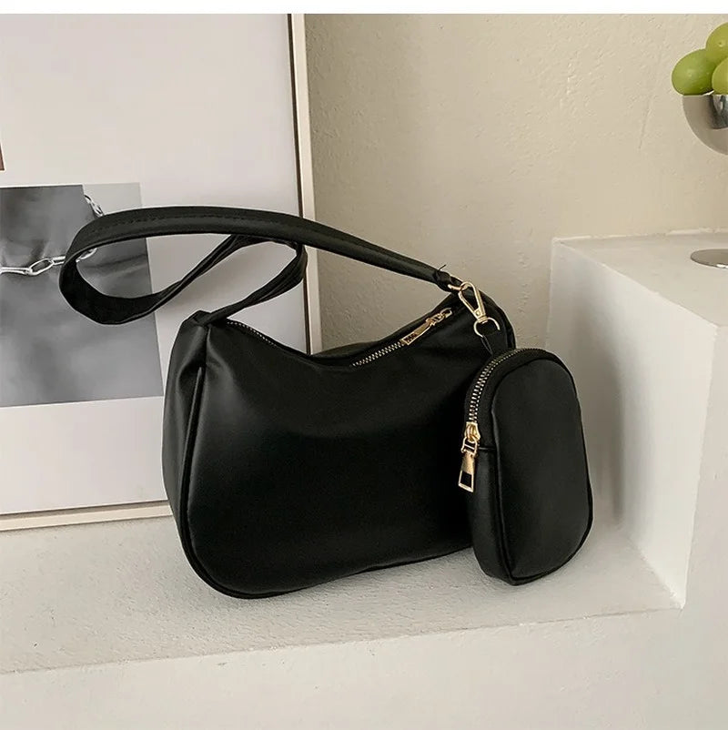 Women's Candy Bags PU Leather Shoulder Totes Underarm Handbag