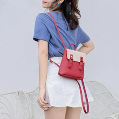 Waterproof Mini Women Backpack Girl Hit Leather School Bag Shoulder Bag