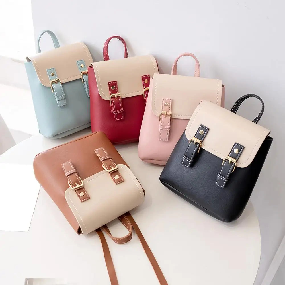 Waterproof Mini Women Backpack Girl Hit Leather School Bag Shoulder Bag