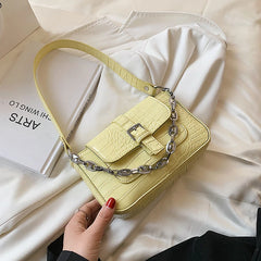 Crocodile Pattern Mini Bag for Women with Chain Strap