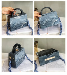 Tie Dye Acrylic Clutch Bag with Chain