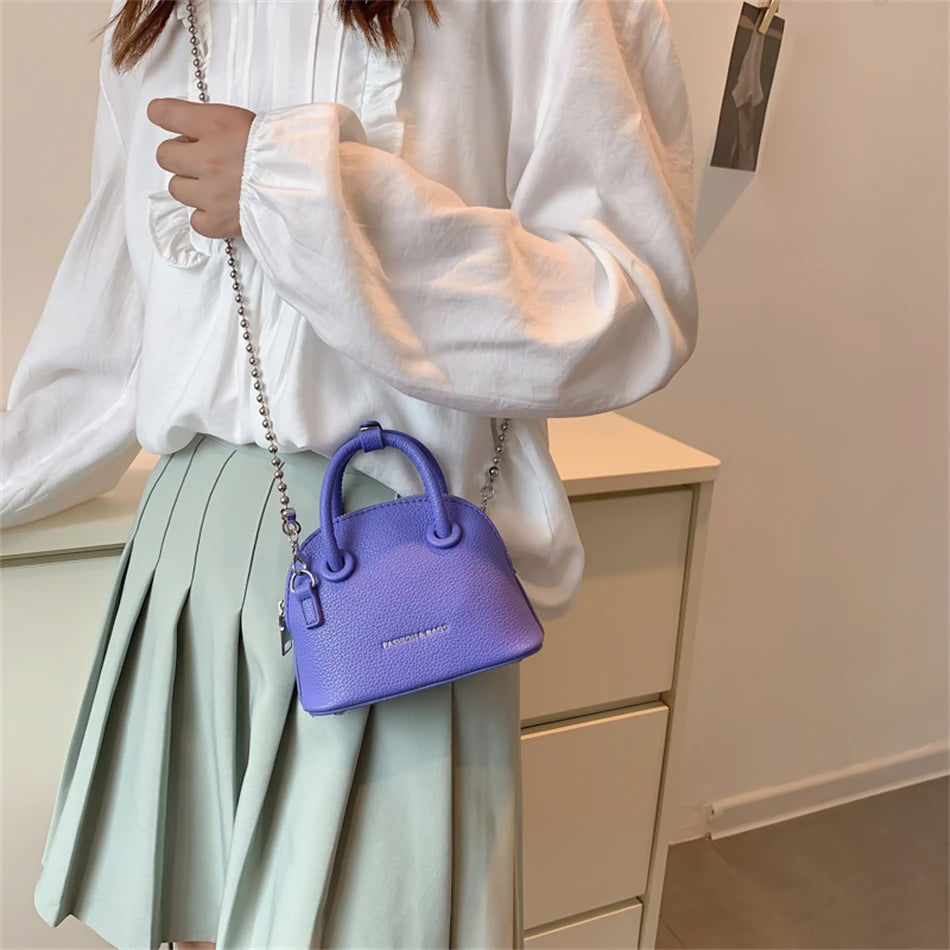 Mini PU Leather Shoulder Bag for Women Small Totes Bag