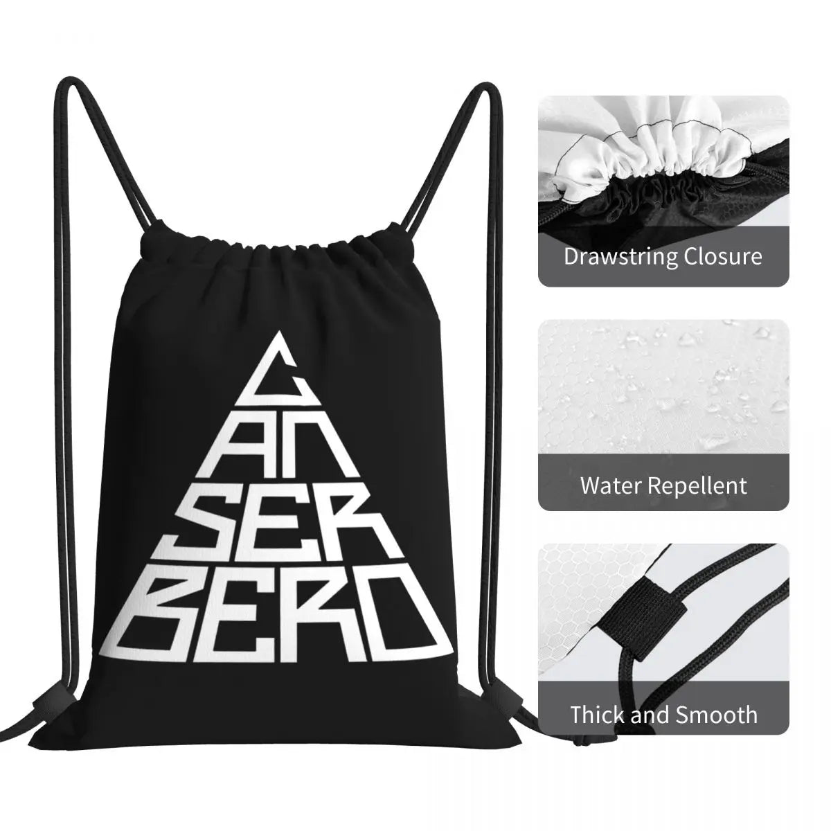 Canserbero Drawstring Bags Gym Bag Bookbag Foldable Large Capacity