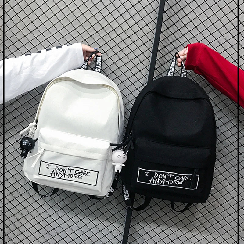 Harajuku Style Women Backpack Doll Pendant Shoulder Bag