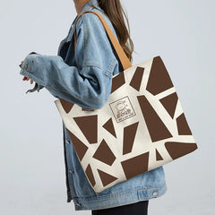 Canvas Shoulder Shopping Bag Daily School Cotton Fabric Tote Bag