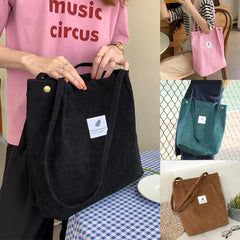 Corduroy Shoulder Bag Women Shopping Handbag