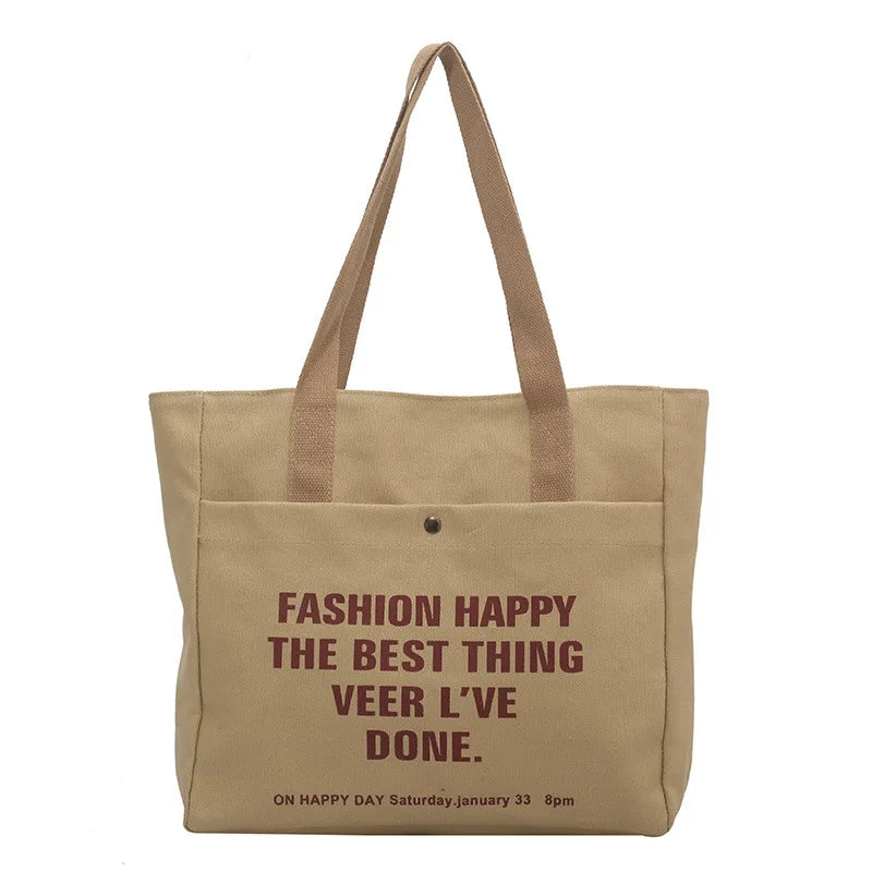 Alphabet Print Tote Bag for Women