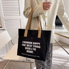 Alphabet Print Tote Bag for Women