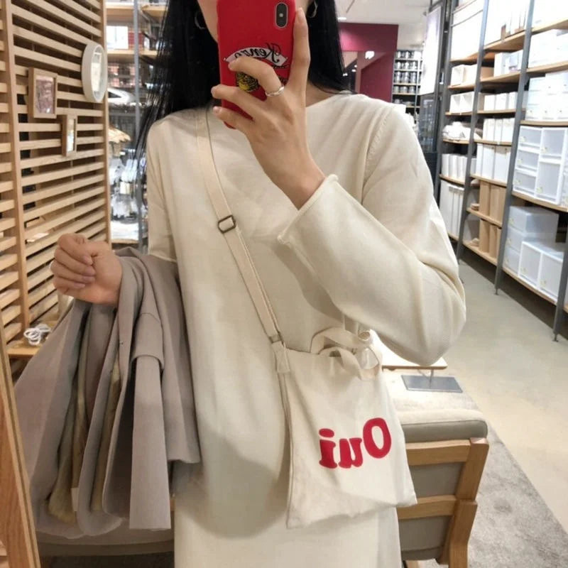 Canvas Shoulder Bag Small Printing Crossbody Bags for Women