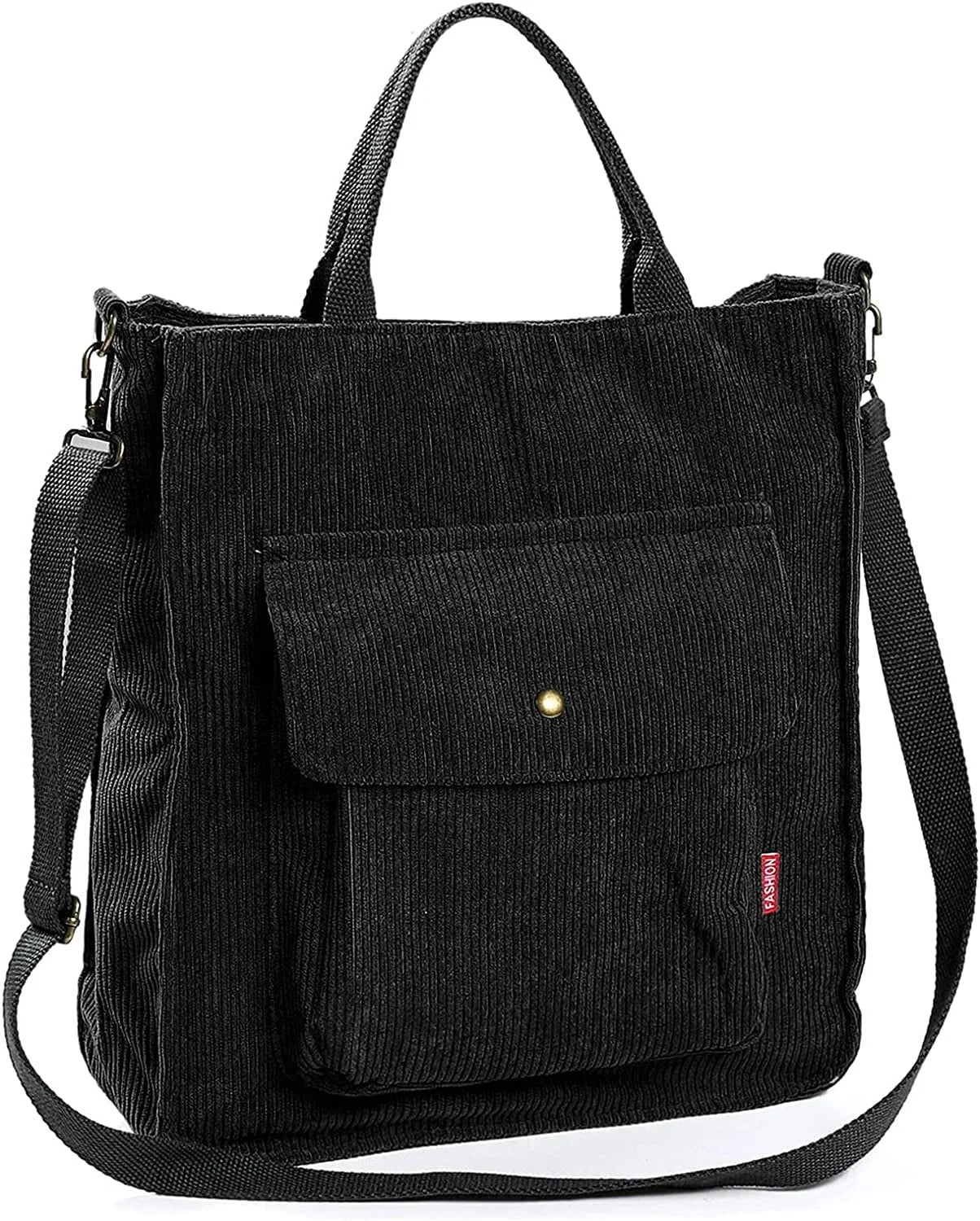 Women's Corduroy Shoulder Bag, Top-handle Canvas Handbag