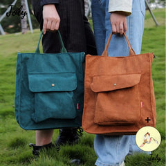 Women's Corduroy Shoulder Bag, Top-handle Canvas Handbag
