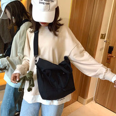 Canvas Shoulder Bag Large Capacity Shopper Tote Bag Casual Cross Body Bag Women