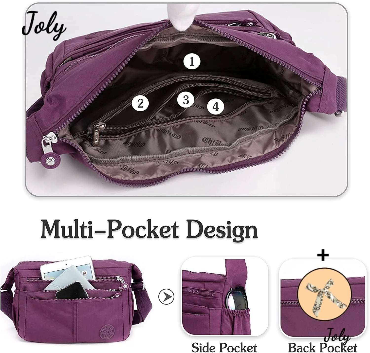 Canvas Shoulder Handbag for Women Crossbody Satchel Phone Bag